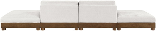 Turin - Chenille Fabric Upholstered Modular Sectional - Cream