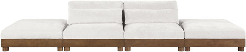 Turin - Chenille Fabric Upholstered Modular Sectional - Cream