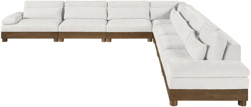 Turin - Chenille Fabric Upholstered Modular Sectional - Cream