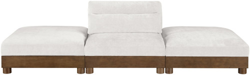 Turin - Chenille Fabric Upholstered Modular Sectional - Cream