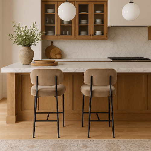 Zarelle - Performance Fabric Upholstered Counter Stool (Set of 2)