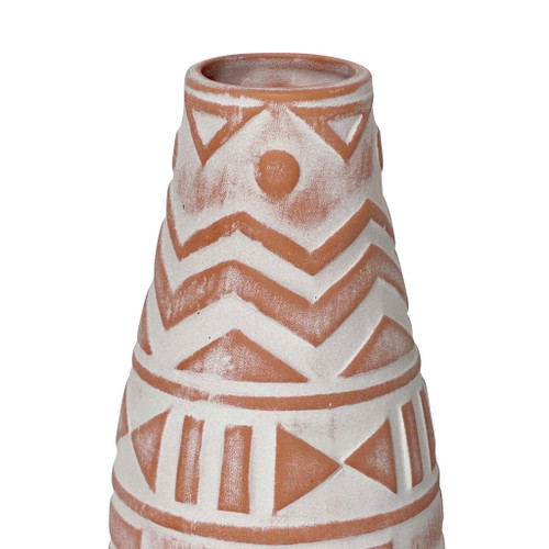 Earthenware - Aztec Teardrop Flower Vase - Terracotta