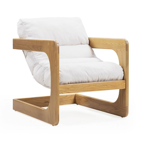 Palma - Upcycled Fabric Accent Chair - Cream