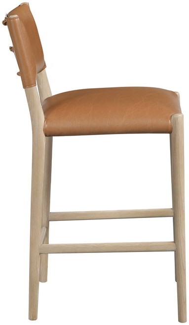 Andie - Vegan Leather Upholstered Counter Stool - Natural Base