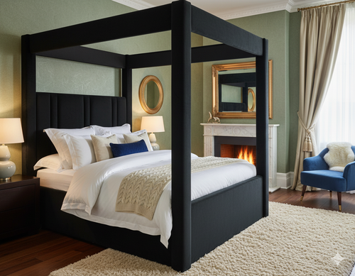 Jayla - Canopy Bed in Black