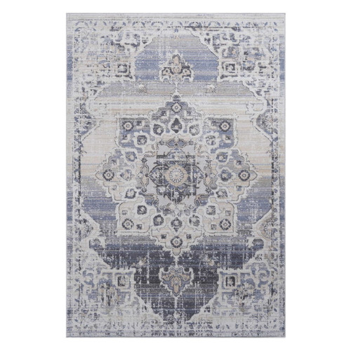 Payas - 6' X 9' Medallion Area Rug - Cream / Blue