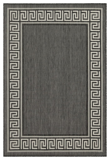 Sunshine - 5'3" X 7'3" Polypropylene Indoor, Outdoor Area Rug - Anthracite