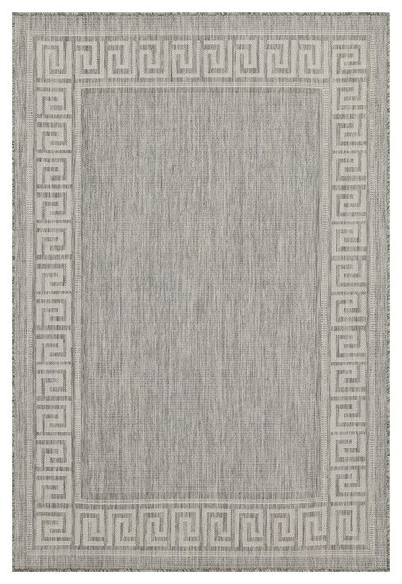 Sunshine - 5'3" X 7'3" Indoor, Outdoor, Area Rug Polypropylene - Silver