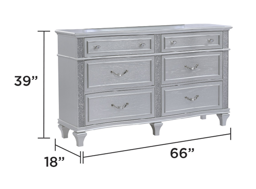 Mystic Wood Double Dresser with 6 Drawers