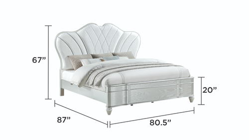 Eros Bedroom Set Collection In Silver