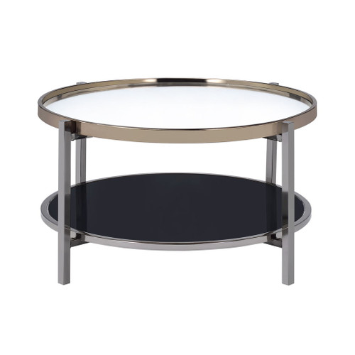 Edith - Round Coffee Table - Dark Nickel