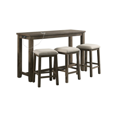 Stone - Multipurpose Bar Table Set - Gray