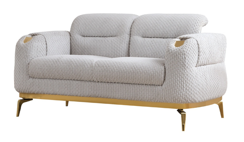Zoe Fabric Loveseat in Gray