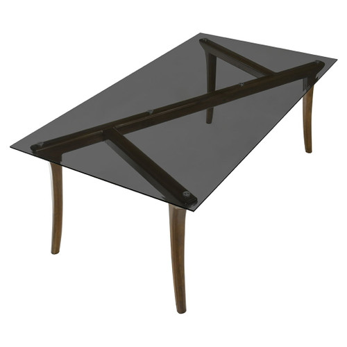 Danzel - Dining Table With Glass Top - Vintage Oak