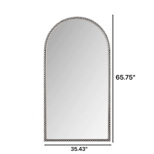 Arch Retro Full Length Mirror With Supporting Feet - Silver