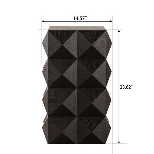 Side Table With 3D Embossed Pattern Design