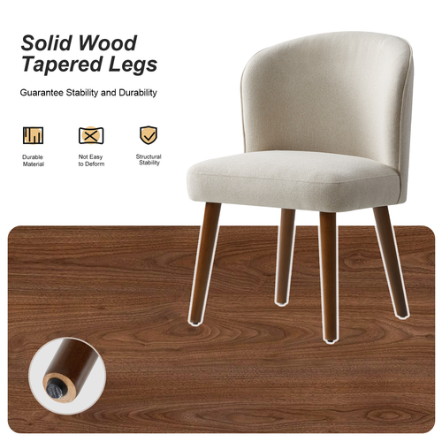 Bblythe Mid-Century Polyester Upholstered Dining Chair Set of 2