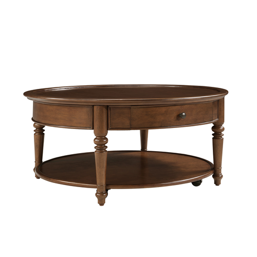 Nikolaus Traditional 1-Drawer Coffee Table with Smooth-rolling Casters and Low Open Shelf