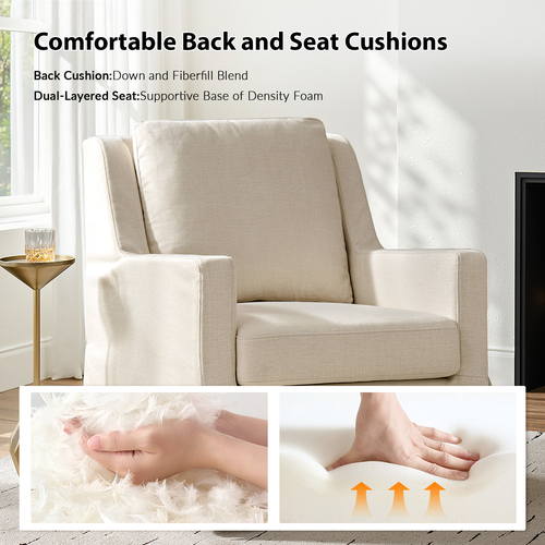 Vela Swivel Accent Chair in Linen Look Fabric