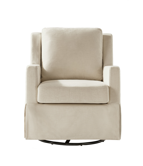 Vela Swivel Accent Chair in Linen Look Fabric
