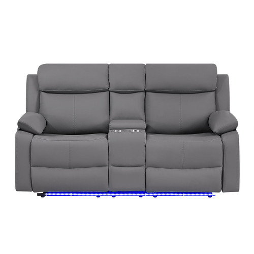 Blanche - Console Reclining Loveseat With LED Lights And Speakers