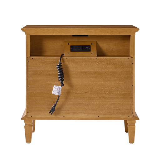 Savannah 1-Drawer 28.43 in. W Nightstand with Built-In Charging Station