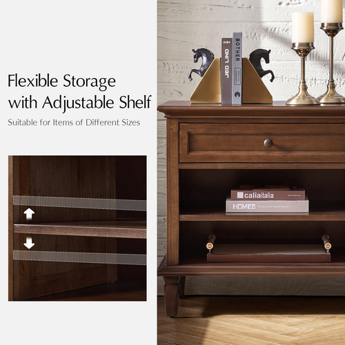 Savannah 1-Drawer 28.43 in. W Nightstand with Built-In Charging Station