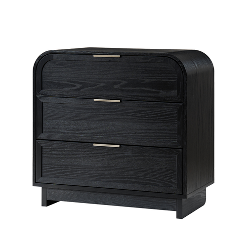 Yanick Modern 3-Drawer Nightstand in Wood