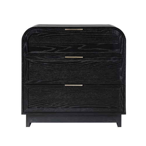 Yanick Modern 3-Drawer Nightstand in Wood