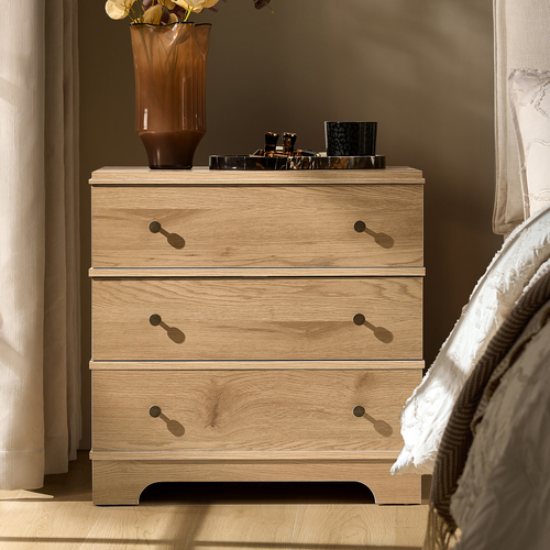 Carla 3-Drawer 26 in. W Nightstand with Built-In Charging Station NSLS1377 by Karat Home