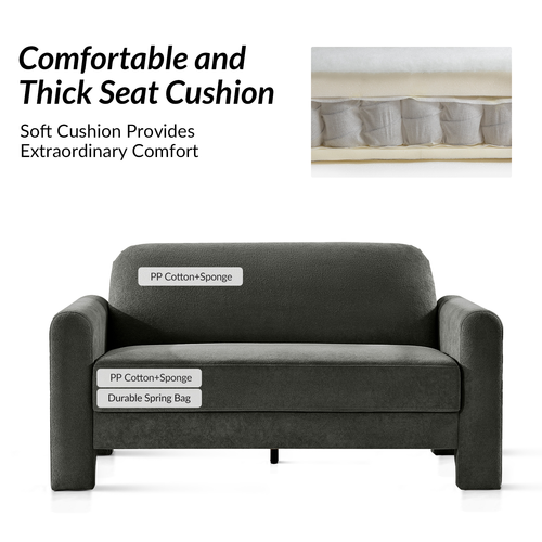 Madalena 59.5 in. Modern Chenille Fabric Loveseater Sofa