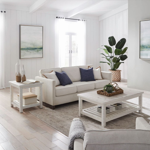 Backroads - 3 Piece Table Set (Rectangular Cocktail Table & 2 End Tables)- Weathered White