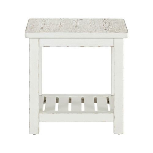 Backroads - End Table - Weathered White & Parchment Brown