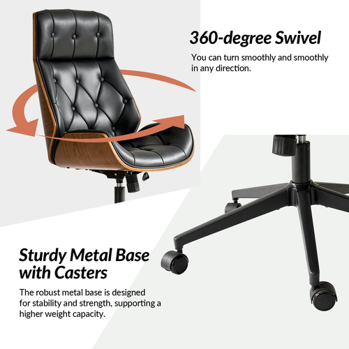 Noemi Classic Modern Genuine Leather Office Chair