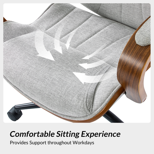 Amelia Modern Height-adjustable Swivel Office Chair with Ergonomic Headrest