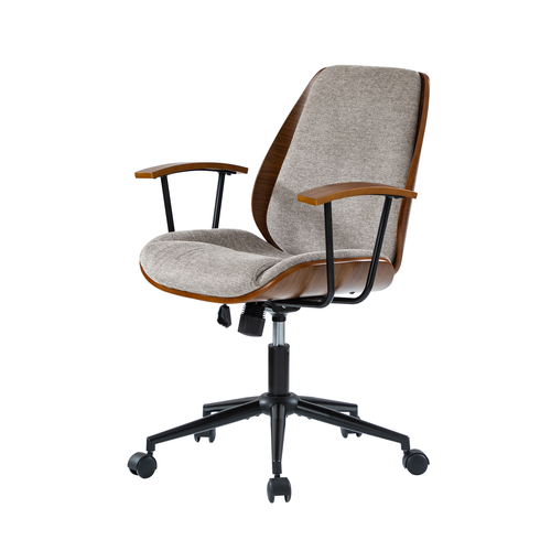 Adrian 24.75 in. W Height-adjustable Swivel Solid Wood Polyester Office Chair