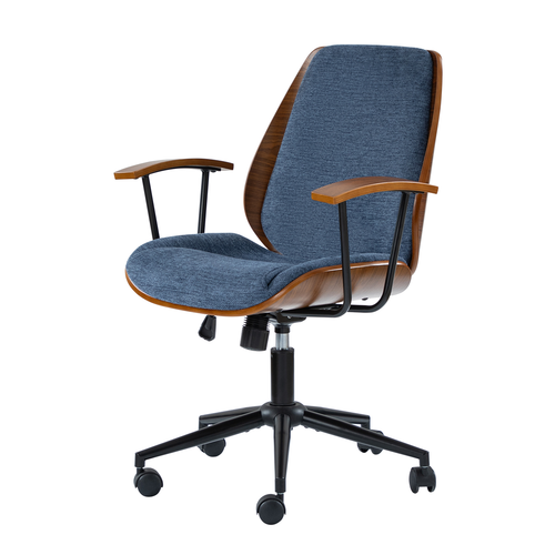 Adrian 24.75 in. W Height-adjustable Swivel Solid Wood Polyester Office Chair