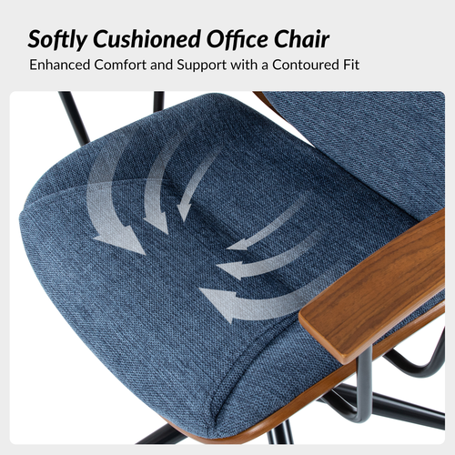 Adrian 24.75 in. W Height-adjustable Swivel Solid Wood Polyester Office Chair