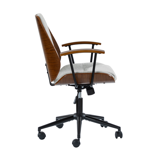 Adrian 24.75 in. W Height-adjustable Swivel Solid Wood Polyester Office Chair