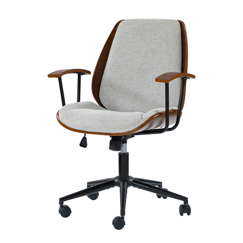 Adrian 24.75 in. W Height-adjustable Swivel Solid Wood Polyester Office Chair