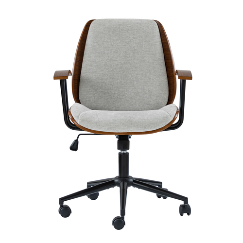 Adrian 24.75 in. W Height-adjustable Swivel Solid Wood Polyester Office Chair