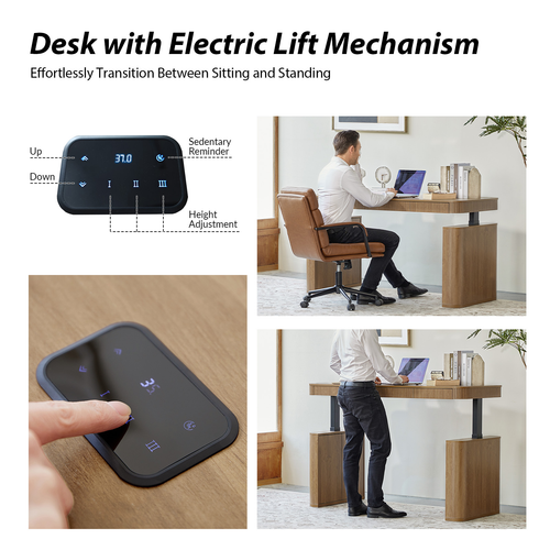 Baggio Modern Electric Adjustable Standing Desk with Cable Management