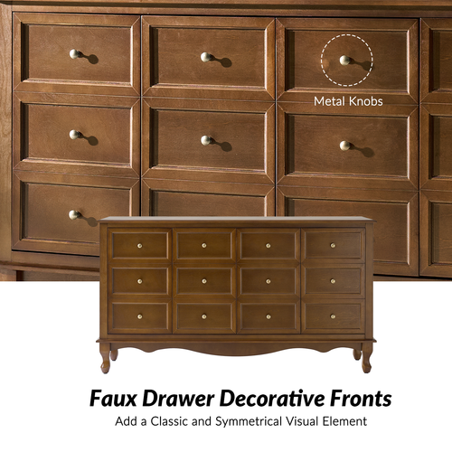 Clare 58" Wide 4 Door Sideboard with Apron Design and Solid Wood Legs