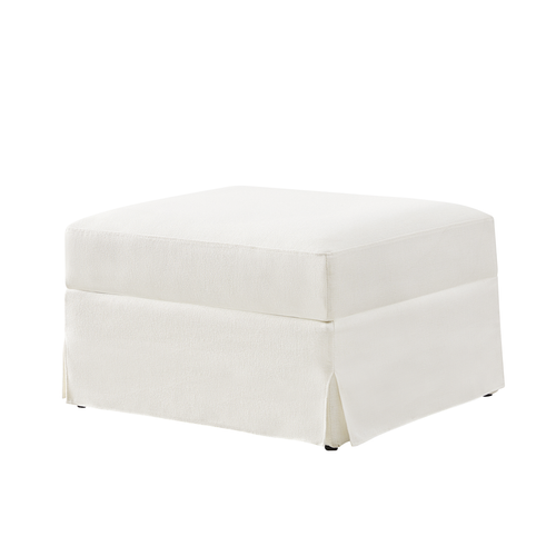 Linda Modern and Farmhouse Upholstered Slipcover Ottoman