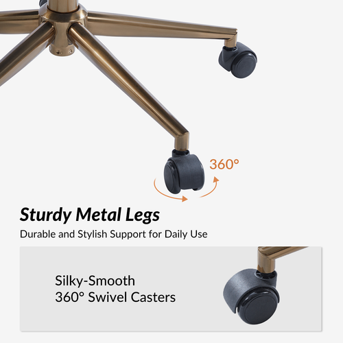 Jill Traditional Faux Leather Button Tufted Office Chair with Nailhead Trims