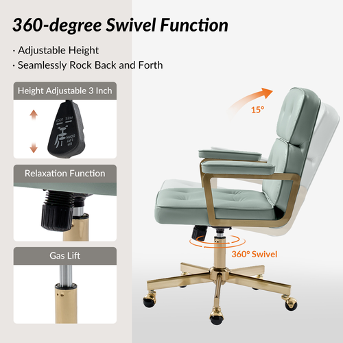 Deirdre Modern Faux Leather Office Chair with Armrests