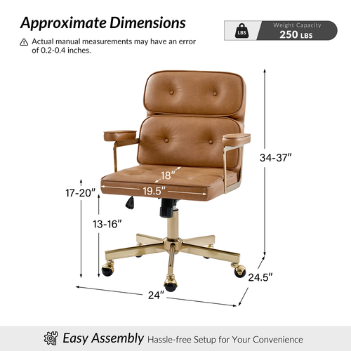 Deirdre Modern Faux Leather Office Chair with Armrests