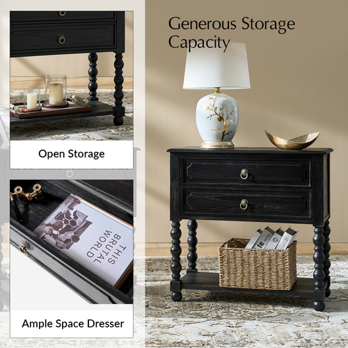 June 30 in. Square Wood End Table with Built-in Charging Outlets