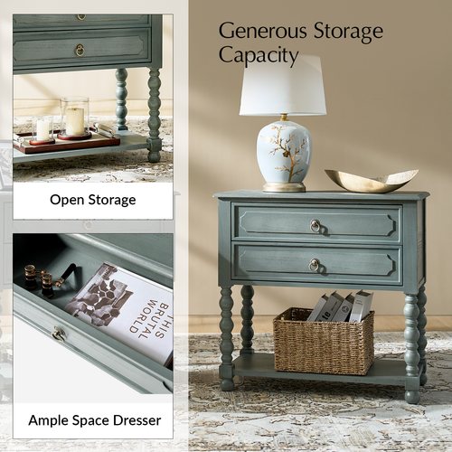 June 30 in. Square Wood End Table with Built-in Charging Outlets