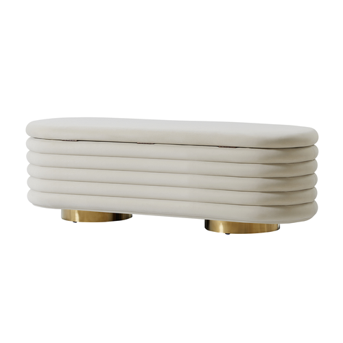 Zebulon 54 in. Velvet Upholstered Storage Bedroom Bench